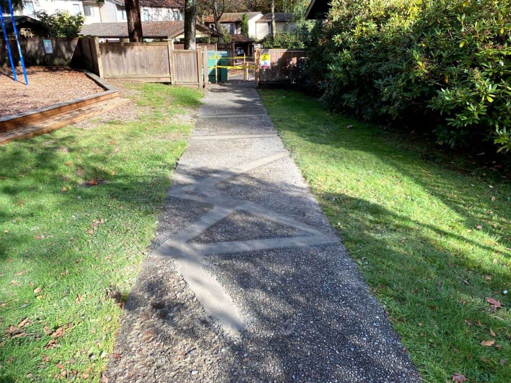 A concrete path repaired